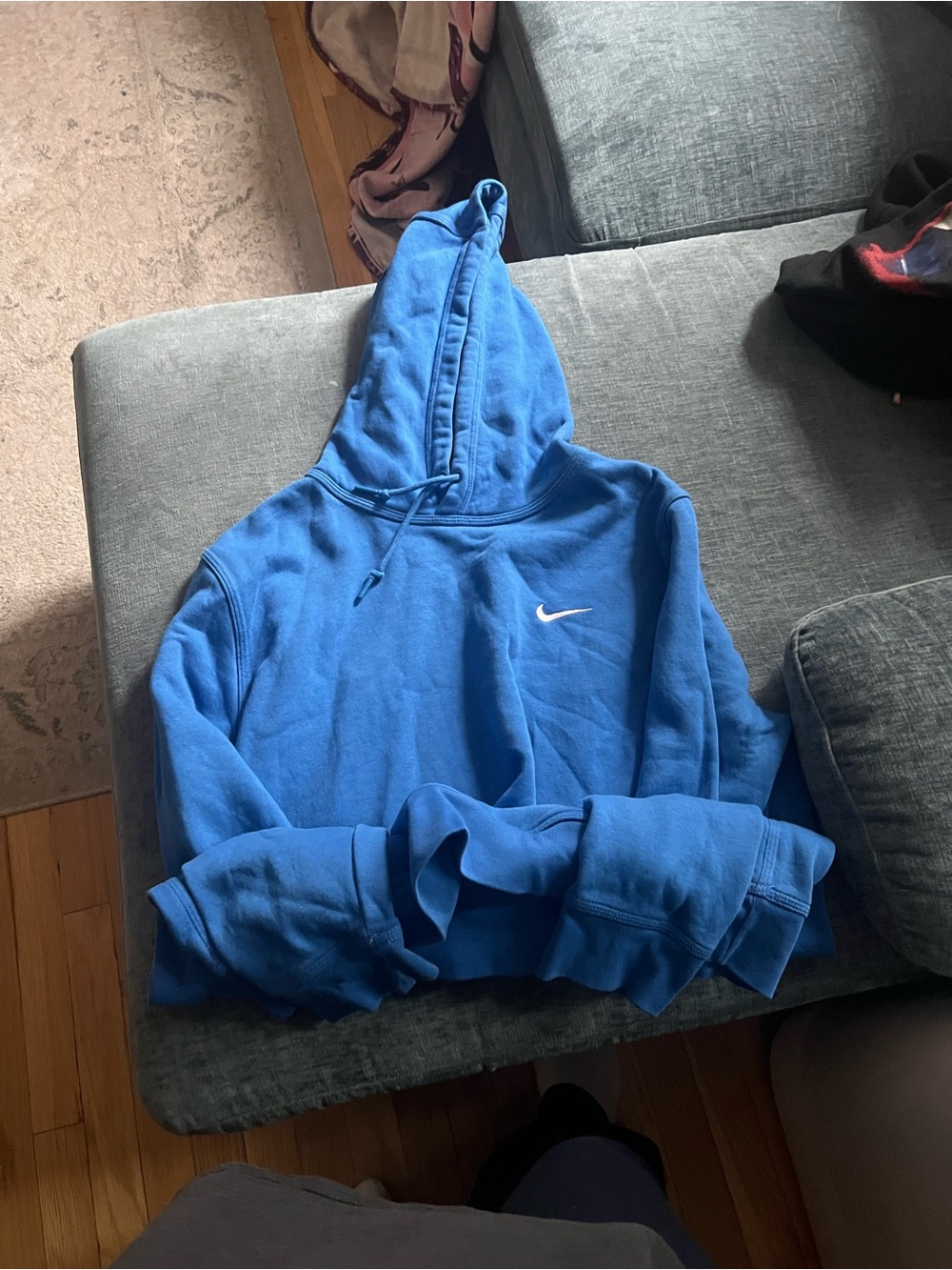 Nike Kids Royal Blue Pullover Hoodie with White Swoosh